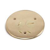 AP-TCP-2-PC floor box cover with low voltage and in Brass