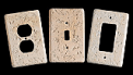 Simulated Stone custom switch plates in a three grouping
