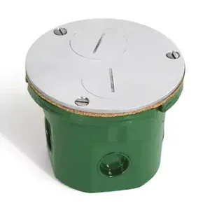 Flush Mount 4 inch Floor Box, Aluminum, concrete floors