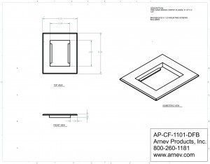 Cut sheet for the the AP-CF-1101-DFB  Carpet Flange in Brass or Aluminum