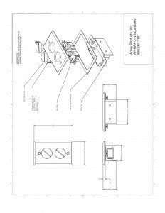 AP-RRP-2-NS floor box cut sheet with floor boxes measurements