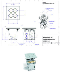 Cut sheet for the AP-SWB-4-DB floor box