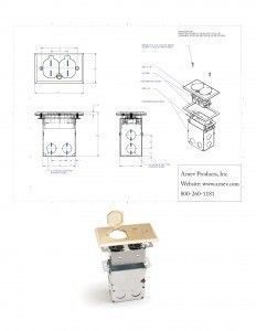 AP-SWB-2-LR-A cut sheet for floor boxes