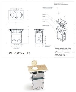 AP-SWB-2-LR-DB Floor Box /Bronze/Duplex/Flip-Lids/Wood