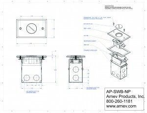 AP-SWB-1-NP cut sheet for this floor box