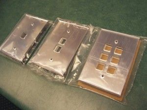 Low voltage snap in connector acrylic switch plates 