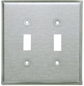 Brushed Nickel double switch plates
