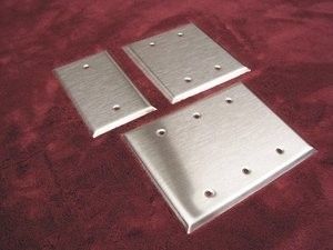 Brushed Nickel switch plate blank covers