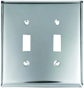 Shiny Chrome Light Switch Covers with matching screws.