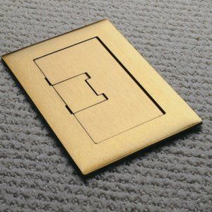 APC-E9763BR Floor Box Cover 3-gang rectangular in Brass