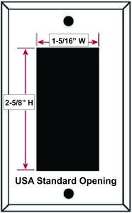 Decora USA standard size electrical openings