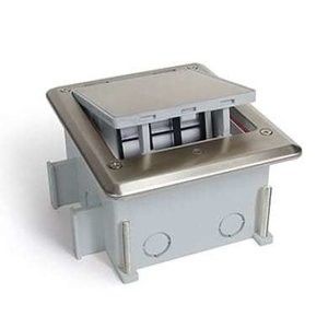 Outdooe floor box IP66 rated for waterproof with cover is closed.