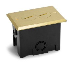 Plastic rectangular floor box with brass cover with screw out plugs in rectangular shape floor box covers