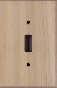 = switchplates option in unfinished, medium-tone poplar wood