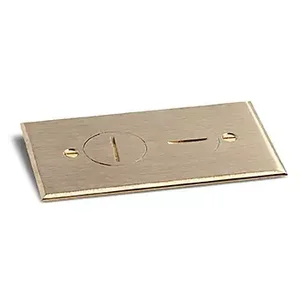 Floor cover with brass flip-lids, Duplex, a Wood Floor