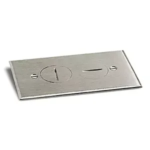 Nickel Silver Floor Box with Sleeve + Duplex for Wood