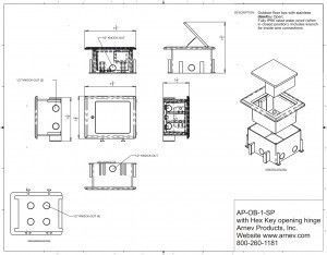 AP-OB-1SP Outdoor Floor Box cut sheet