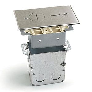 AP-SWB-2-T-NS Floor box with cover in nickel silver for telphone and four ports available