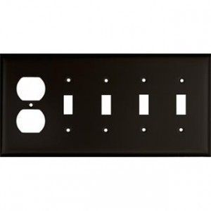 Custom Finish  5 gang Switch Plate shown in # 7 Matte Black