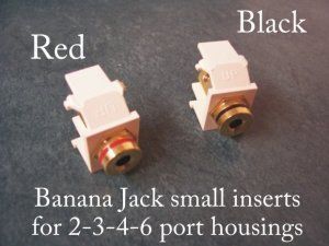 AP-40837 Banana Jacks.  Set of two in 6 colors for switch plate covers
