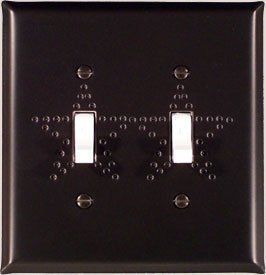 punched star double switch plate in our bronze finish