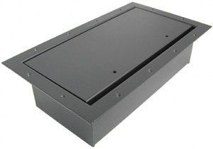 Double Wide Pocket AV Floor box in our black finish