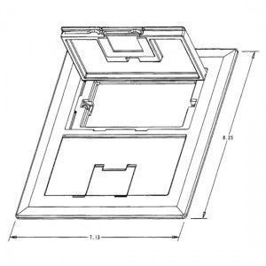 APC-E9762BR Floor Box Cover 2-gang rectangular in Brass