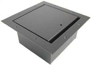 Full Pocket AV Floor Box in black finish