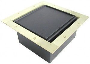   Full pocket floor box with brass edging for a nice clean look