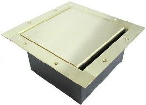 Full Pocket AV Floor Box brass