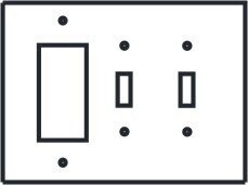 Decora-GFI-Rocker/Double Toggle switch plate cover