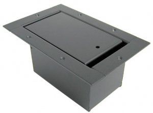 Half Pocket AV Floor box in black finish