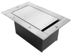 Half Pocket AV Floor box in stainless steel