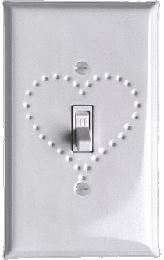 white heart design switchplate