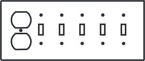 Duplex / Five Toggle Switch plate cover