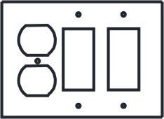 Double Groundfault Rocker/Duplex switch plate covers