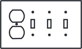 Outlet cover triple switch Duplex / Triple Toggle