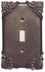 Corinthia Custom Design Single Switchplate shown in # 3 Bronze with a Gold Wash 