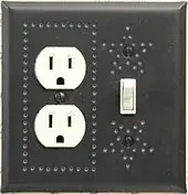 Soft Black Star Design Switch Plate Covers - Outlet Covers - USA Made