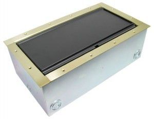 Super Double Pocket AV Floor Box with our exclusive brass rim style
