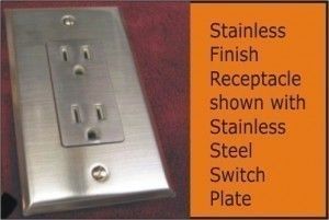 4 Gang Brushed Stainless Steel Rocker Outlet Metal Wall Plate Cover