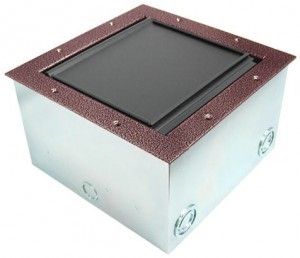 Super Pocket AV Floor Boxes for carpeting in copper vien rim finish