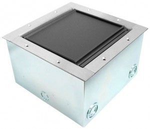 Super Pocket AV Floor Boxes for carpeting with stainless steel rim edging