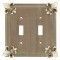 Fleur De Lis Design Double Switch Wallplate shown in Pewter with a Cherry Wash