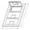 APC-E9763S Floor Box Cover 3-gang rectangular in Slate