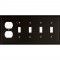 Custom Finish  5 gang Switch Plate shown in # 7 Matte Black