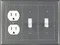 Pewter Punched Border light switch covers - outlet covers